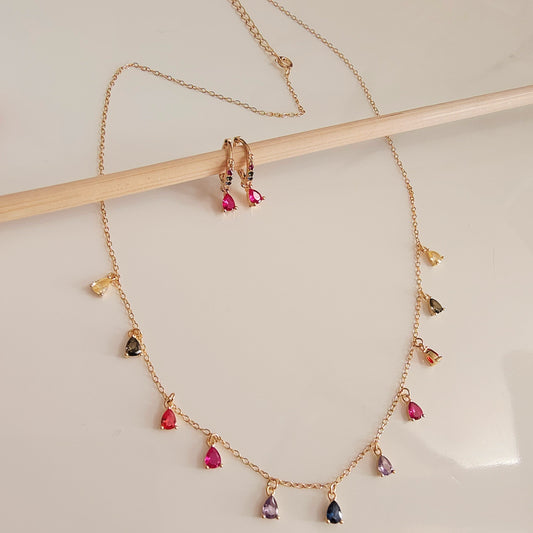 Conjunto Gota Plata Dorada