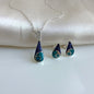 Conjunto Gota Plata Mosaico Lapislázuli