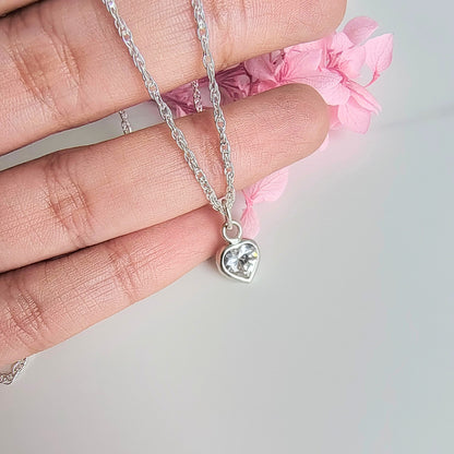 Colgante Plata Mini Corazón con Circon