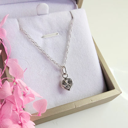 Colgante Plata Mini Corazón con Circon