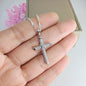 Cruz Plata con Microcircones 25mm
