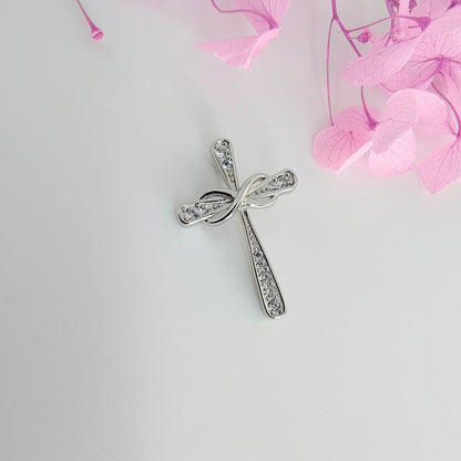 Cruz Plata con Microcircones 25mm