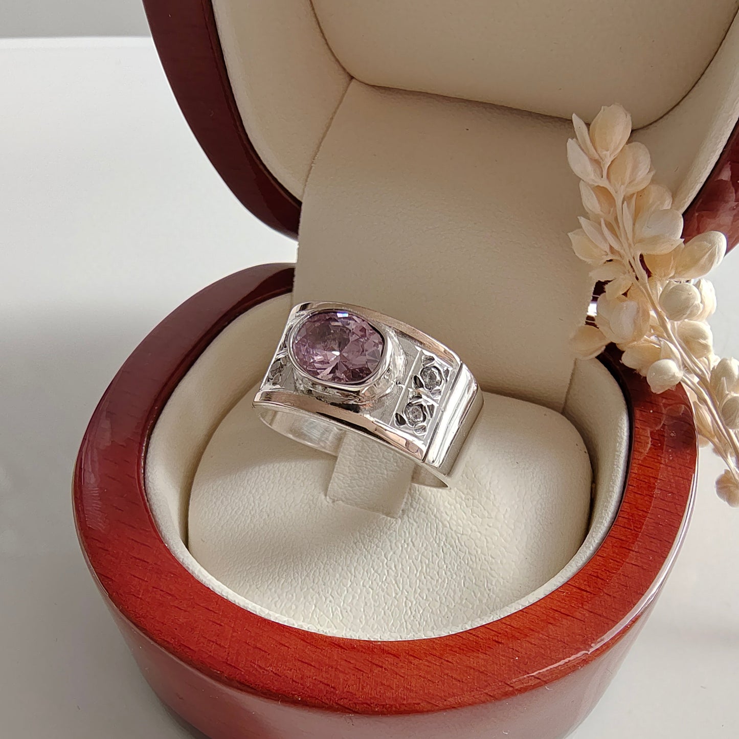 Anillo Rosa Plata con Oro 18kl.