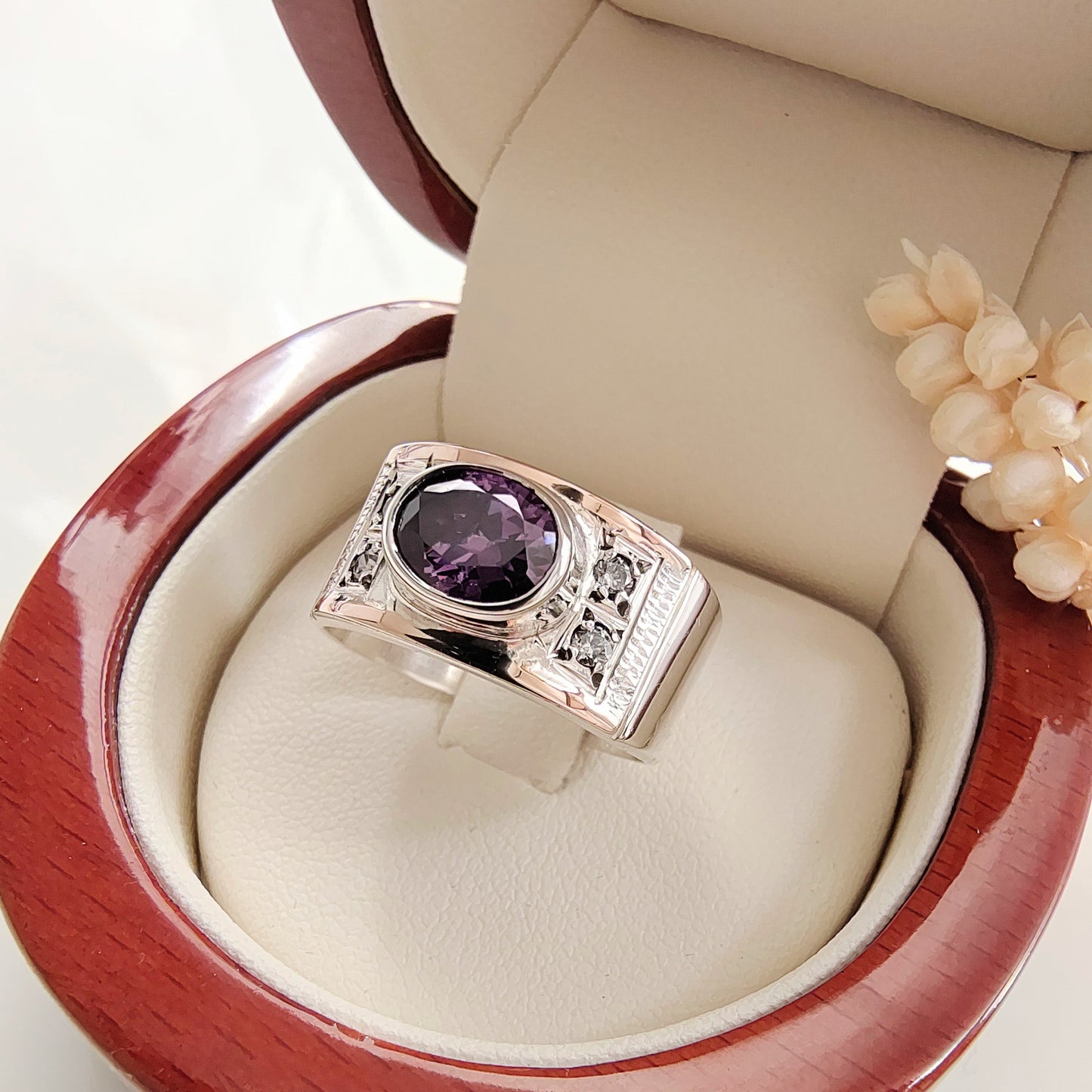 Anillo Lila Plata con Oro 18kl.