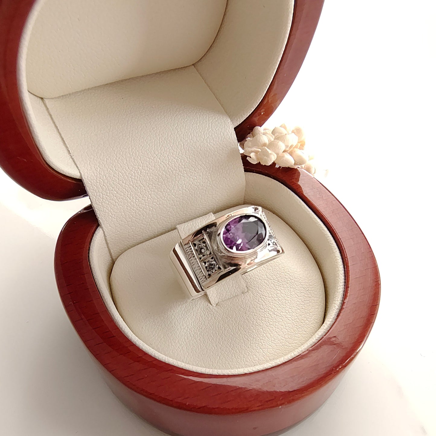 Anillo Lila Plata con Oro 18kl.