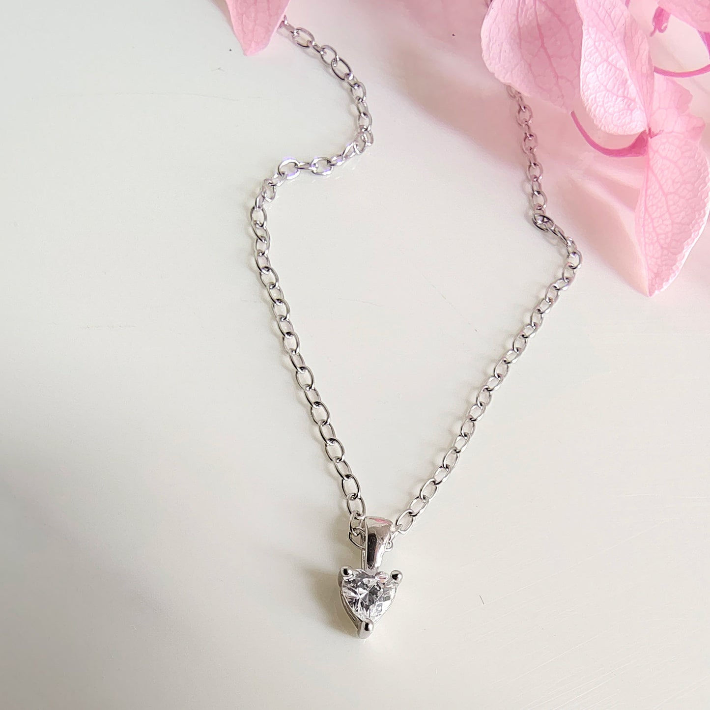 Conjunto Plata  Punto de Luz Corazón