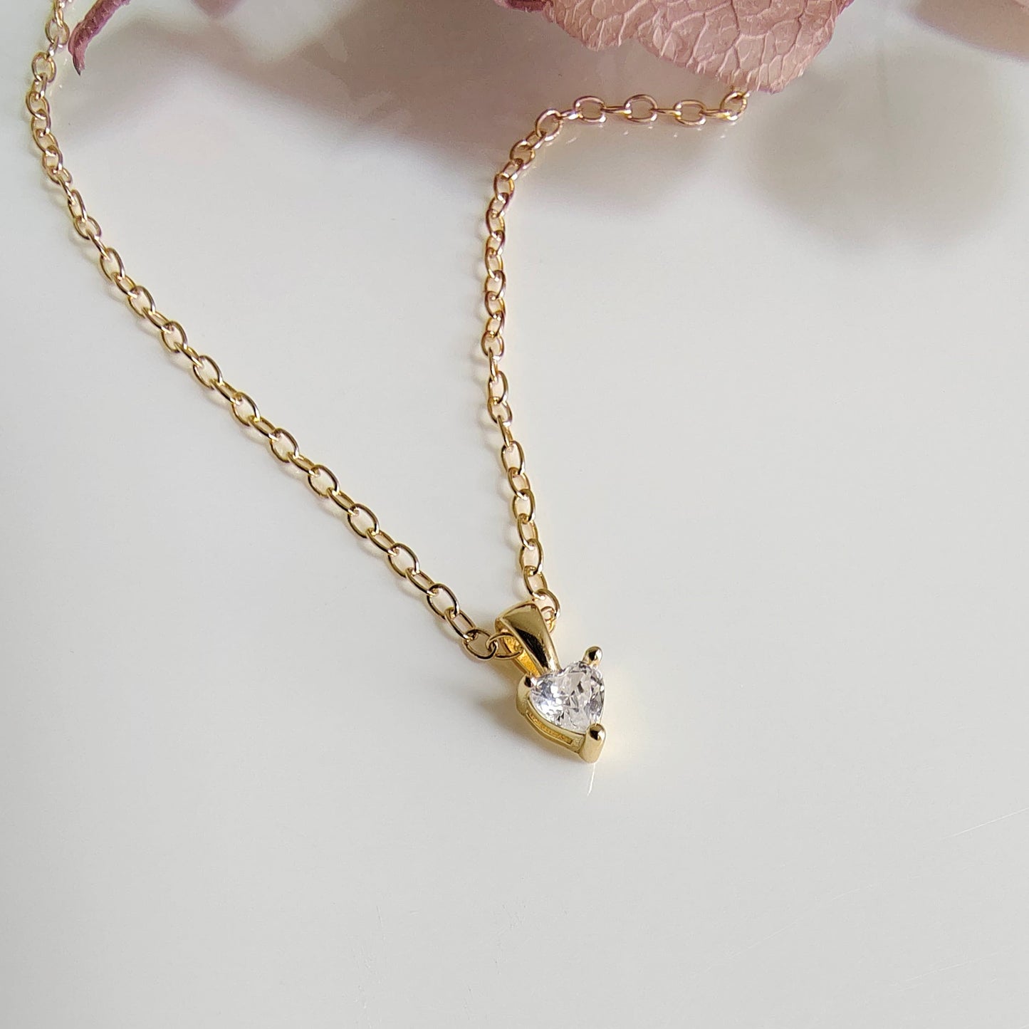 Conjunto Plata Dorada Punto de Luz Corazón