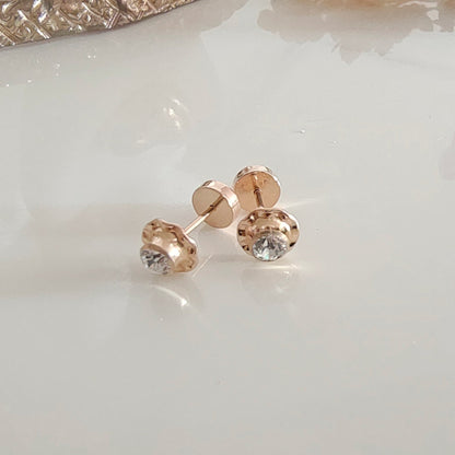 Aros Oro 14kl. Flor Blanca 5mm