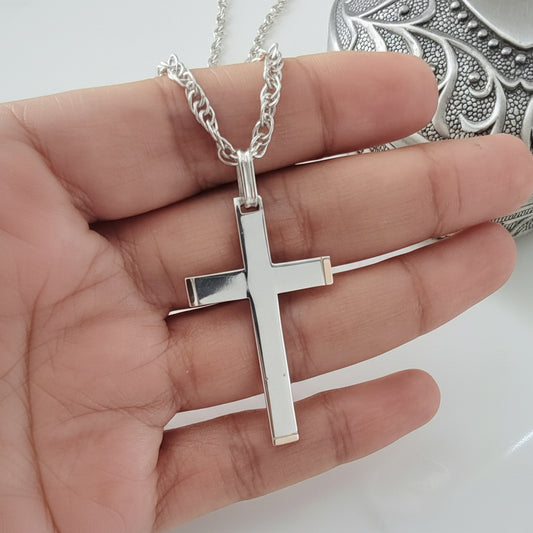 Cruz Plata Plana 40mm