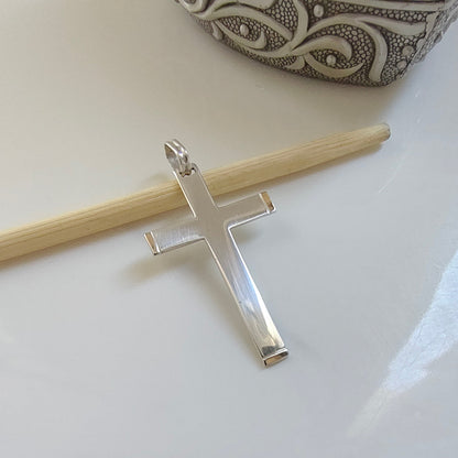 Cruz Plata Plana 40mm