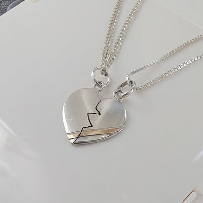 Colgante Plata Corazón Partido 20mm