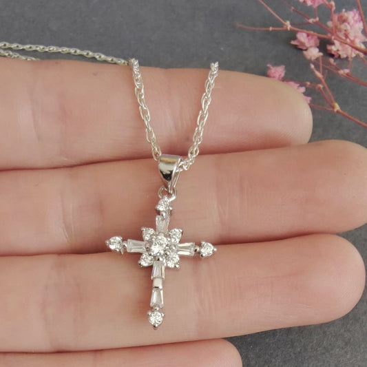 Cruz plata y circones