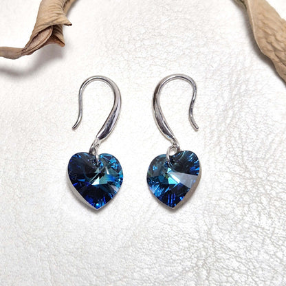 Conjunto Corazón Azul Profundo | Plata 925 y Cristal