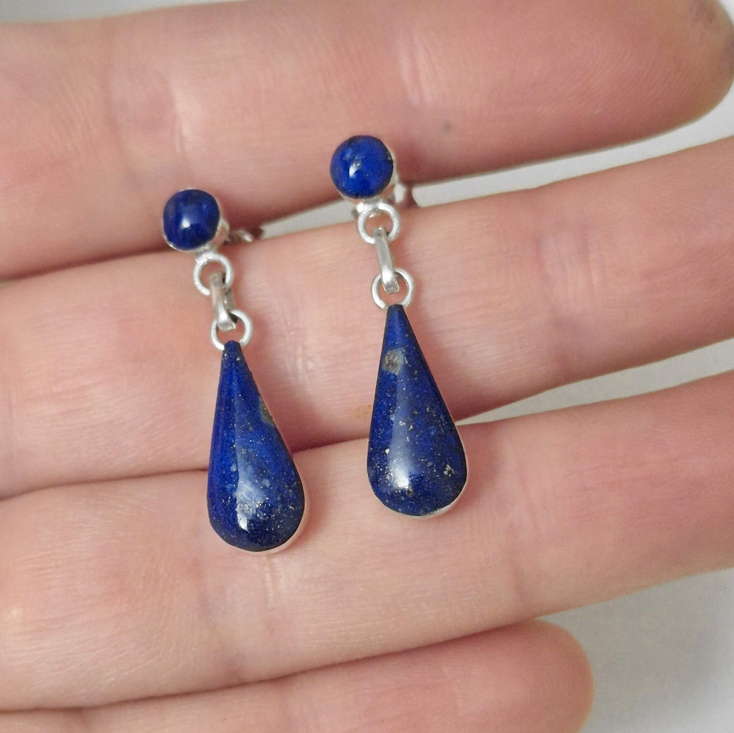 Conjunto Aros y Collar en Plata 950 con Lapislázuli