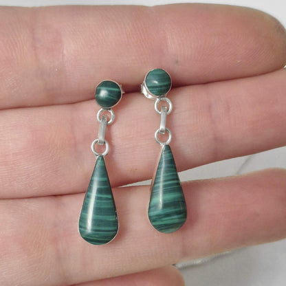 Conjunto de Plata 950 y Malaquita en Gota | Hecho a Mano en Chile
