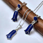 Conjunto Copihue de Plata y lapislazuli