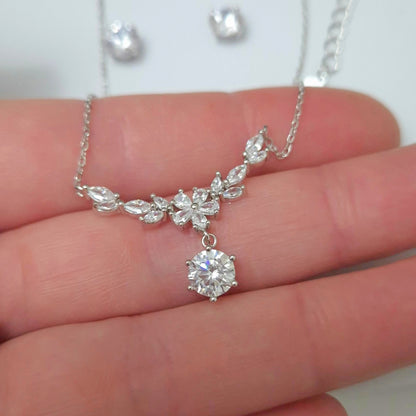 Conjunto Flor de Luz de Plata 925 con Circones