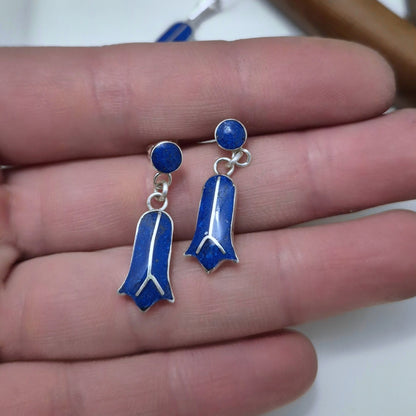 Conjunto Copihue de Plata y lapislazuli
