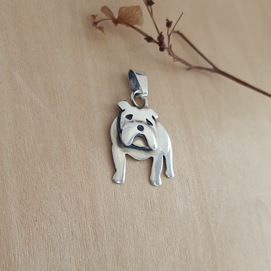 Colgante Plata Perrito Bulldog