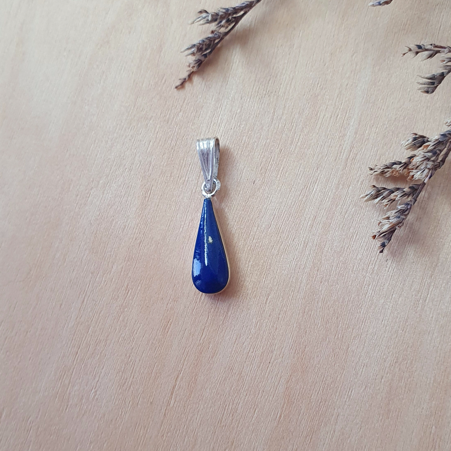 Colgante Plata Mini Gota Lapislazuli.