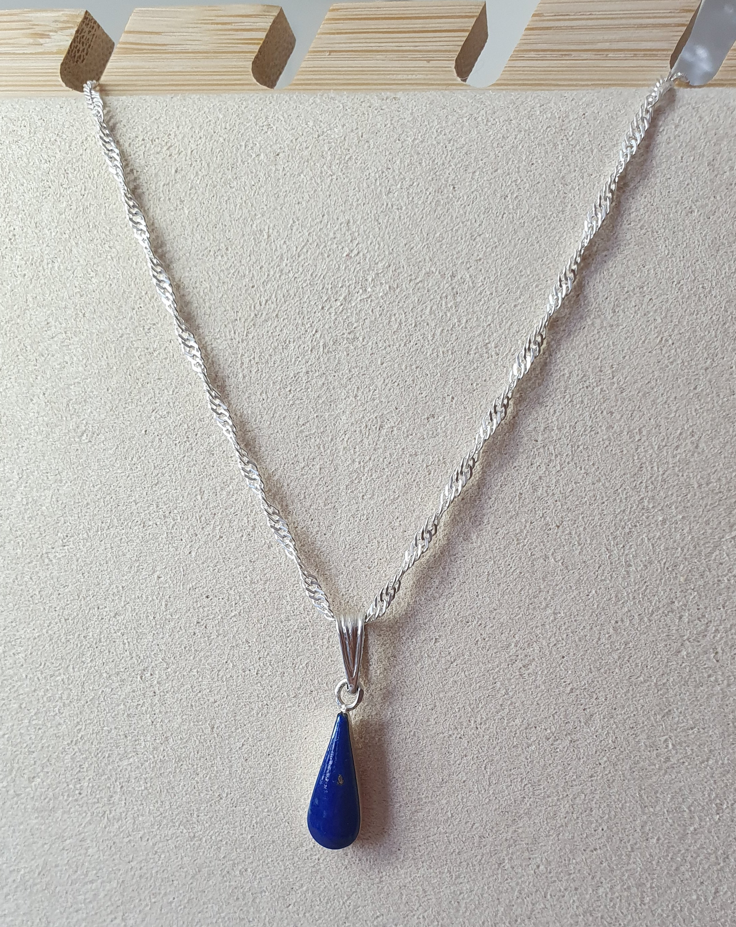 Colgante Plata Mini Gota Lapislazuli.